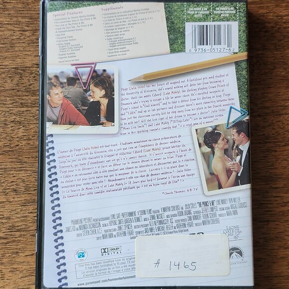 THE PRINCE AND ME (DVD: Julia Stiles, Luke Mably, James Fox) Collectors Edition - Picture 2 of 5